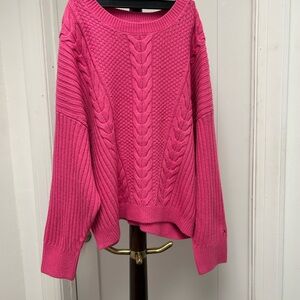Tommy Hilfiger Fuchsia Cable Knit Sweater
